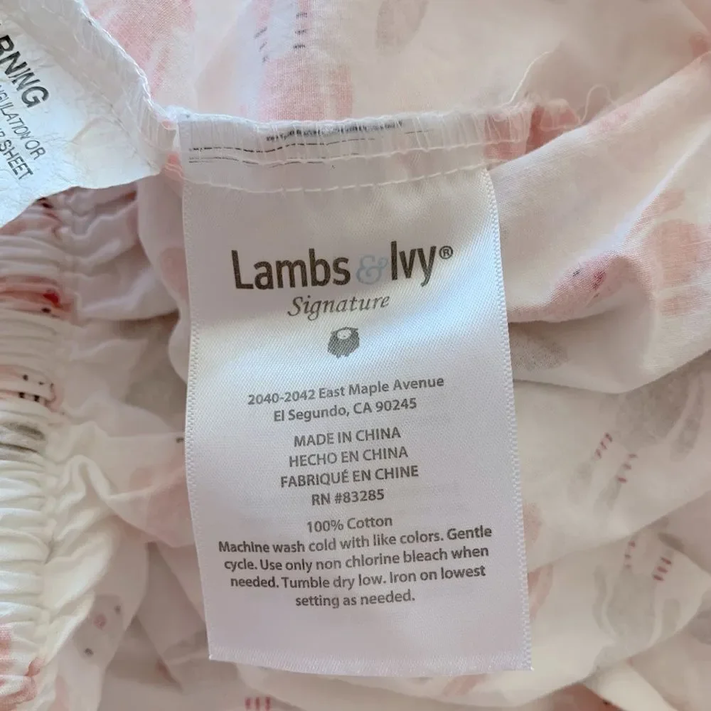Lambs & Ivy Bunny Rabbit Print Baby Crib Sheet